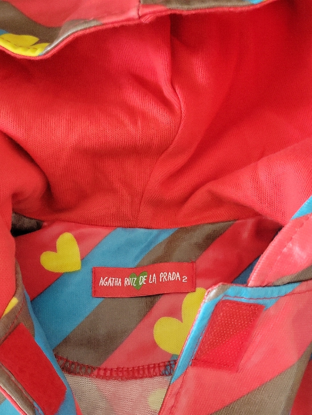 Agatha Ruiz De La Prada Striped Heart Kids Raincoat - Size 2 - Picture 3 of 9